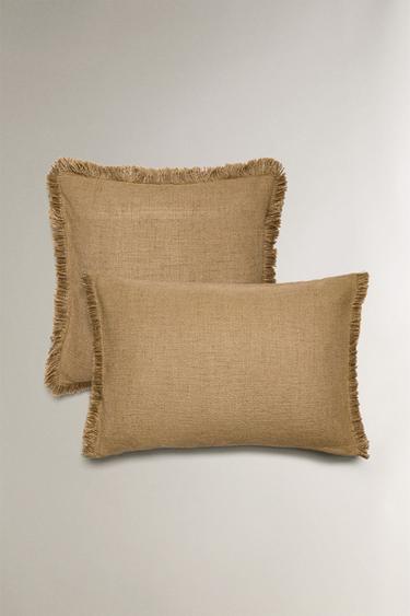 FRINGED CUSHION COVER - Sand by Zara - Image 0