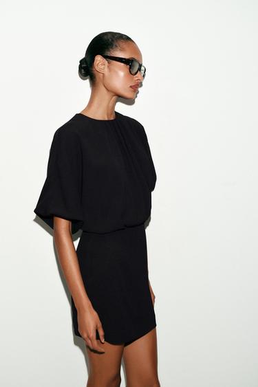 SHORT BALLOON DRESS - Black by Zara - Image 3
