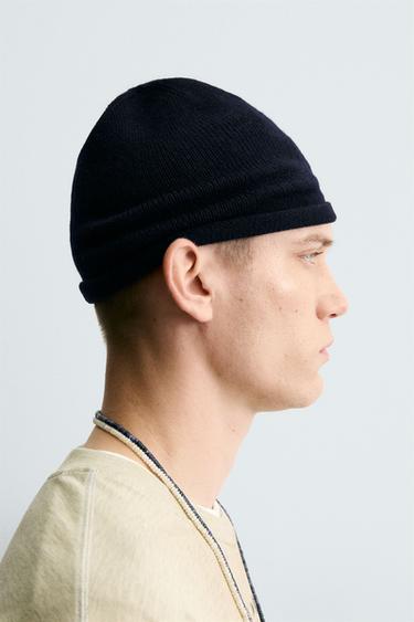WOOL BLEND BEANIE - Dark navy by Zara - Image 1