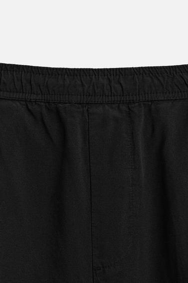 PANTALON À PLIS COTON - LIN - Noir de Zara - Image 7