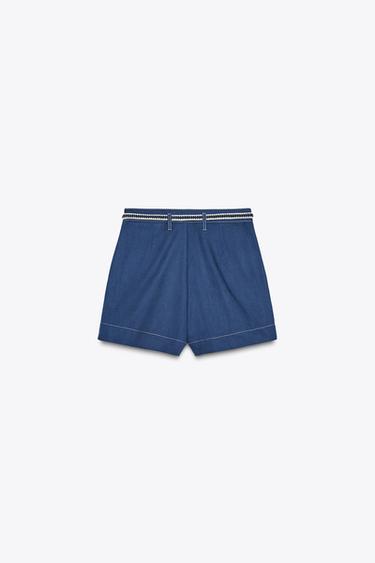 JUPE-CULOTTE CROISÉE CEINTURE - Indigo de Zara - Image 5
