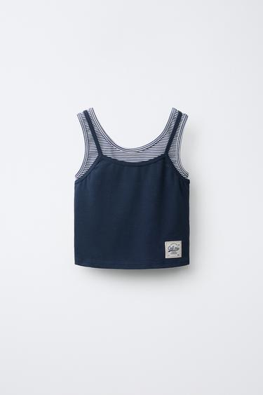 DOUBLE STRIPED T-SHIRT - Ink blue by Zara