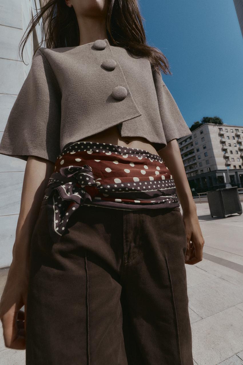 COVERED BUTTON KNIT CARDIGAN