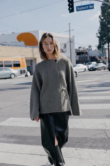 CHAQUETA PUNTO ABERTURA MANGA - Gris claro de Zara