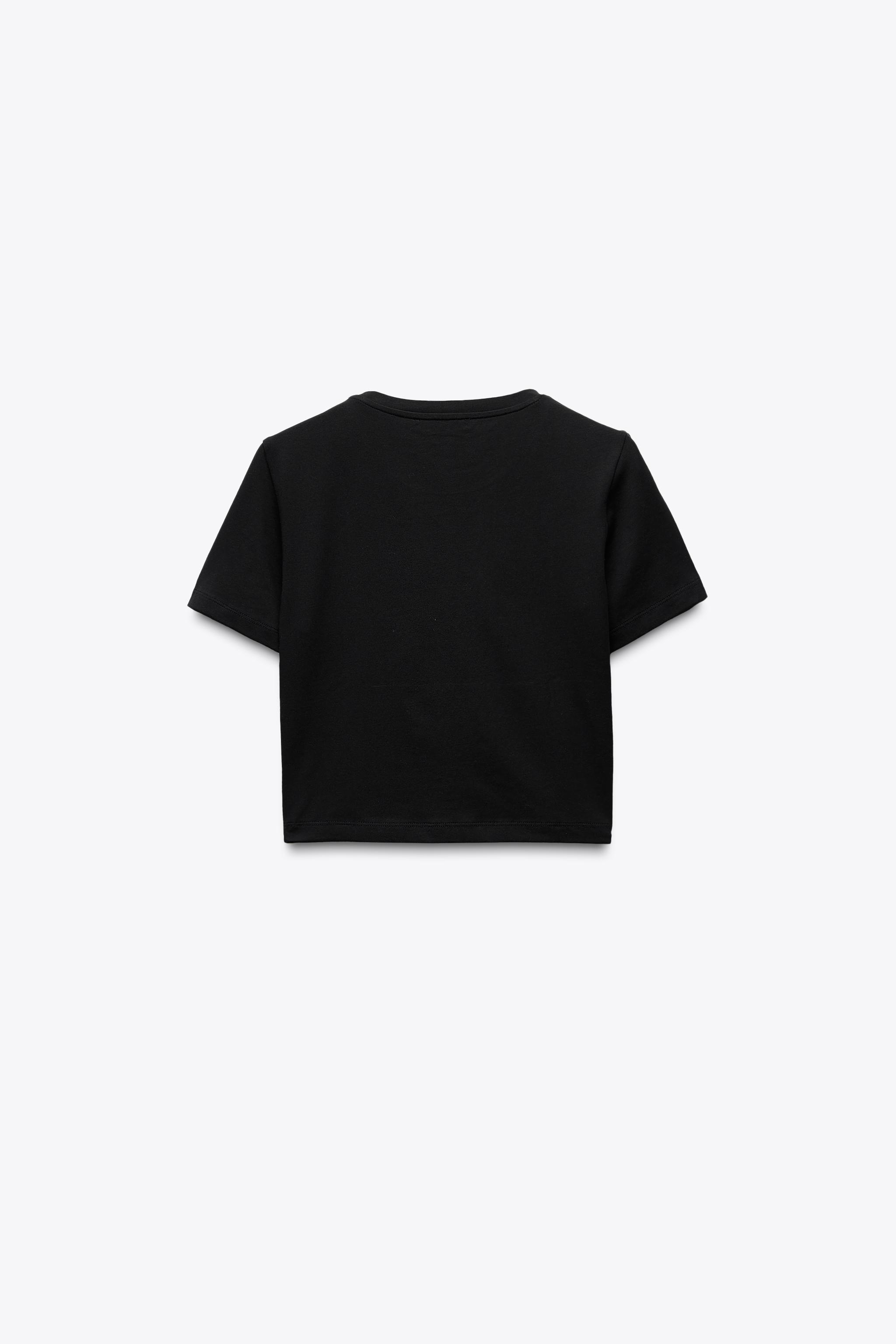 KISA KOLLU CROP T-SHIRT - Görsel 9