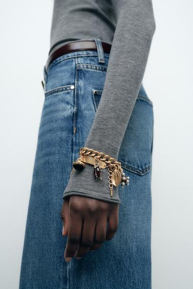 PACK OF 2 CHARM BRACELETS - Golden by Zara - Image 0