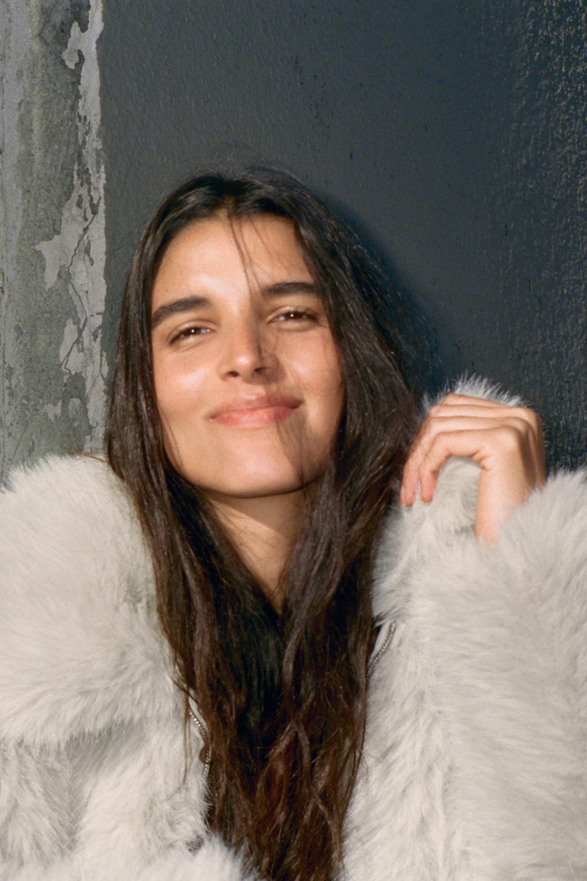 ZARA×STEFANOPILATI フェイクファーコート　M-L フェイクファー ジャケット ZW COLLECTION - エクリュ | ZARA