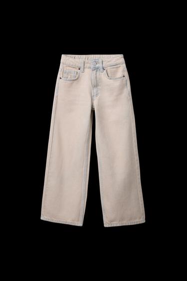 OVERDYED WASHED-EFFECT WIDE-LEG JEANS - Blue marl by Zara - Image 0