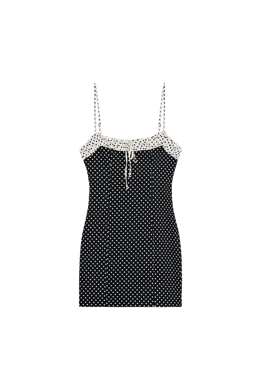 COMBINATION POLKA DOT MINI DRESS - image 3