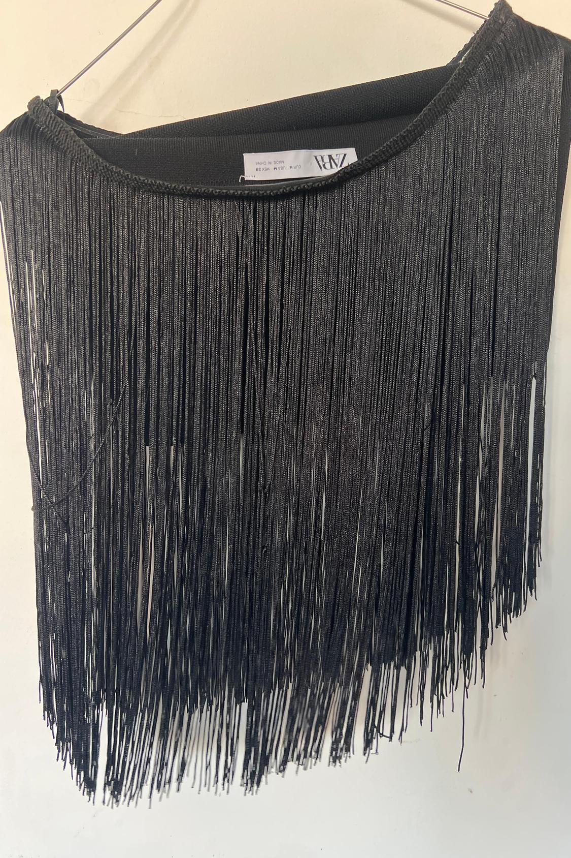 BANDEAU KNIT TOP WITH FRINGING - Image 2