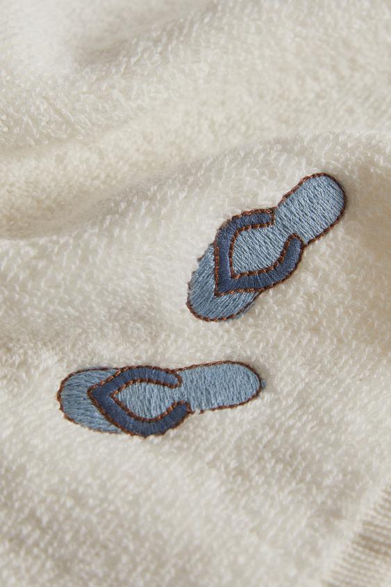 SERVIETTE BAIN BRODERIES CÔTIÈRES - Ivoire de Zara - Image 3