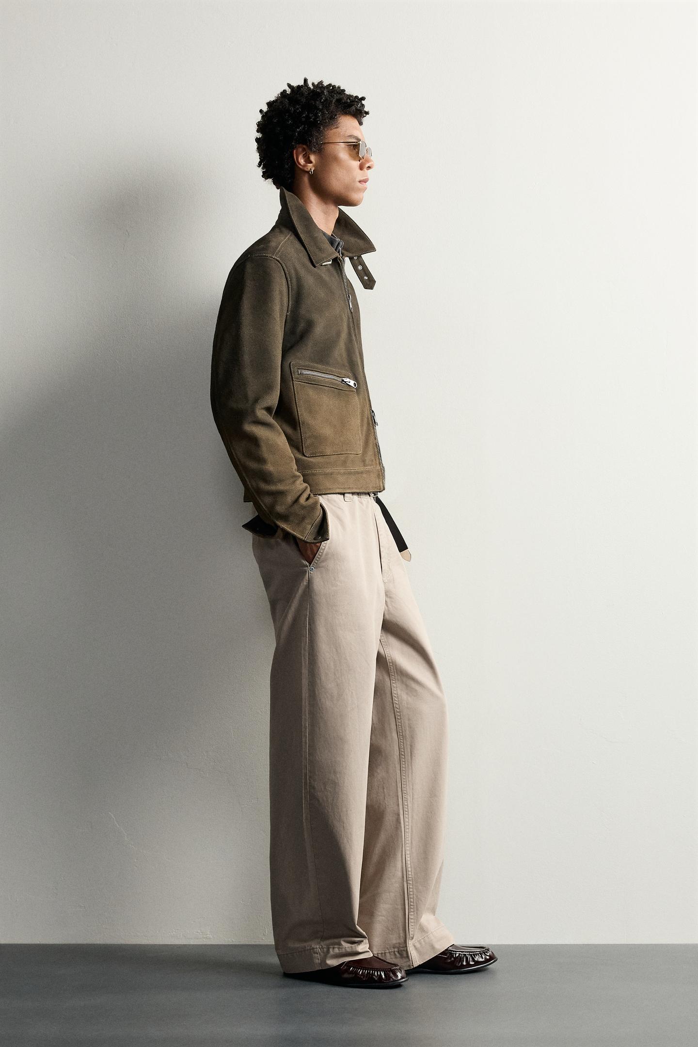 Мужские брюки Zara Washed Relaxed Fit Chino, цвет: Серо-коричневый коричневый — фото 4