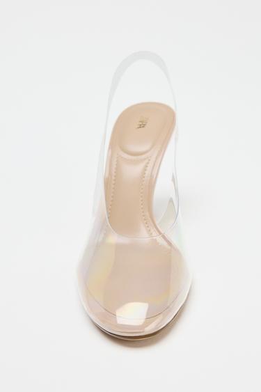 CHAUSSURES OUVERTES À L'ARRIÈRE À TALONS EN VINYLE - Beige clair de Zara - Image 4