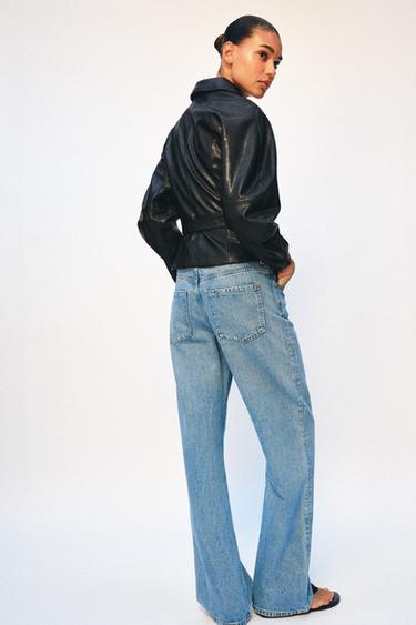 VESTE CEINTURÉE - Noir / Blanc de Zara - Image 5