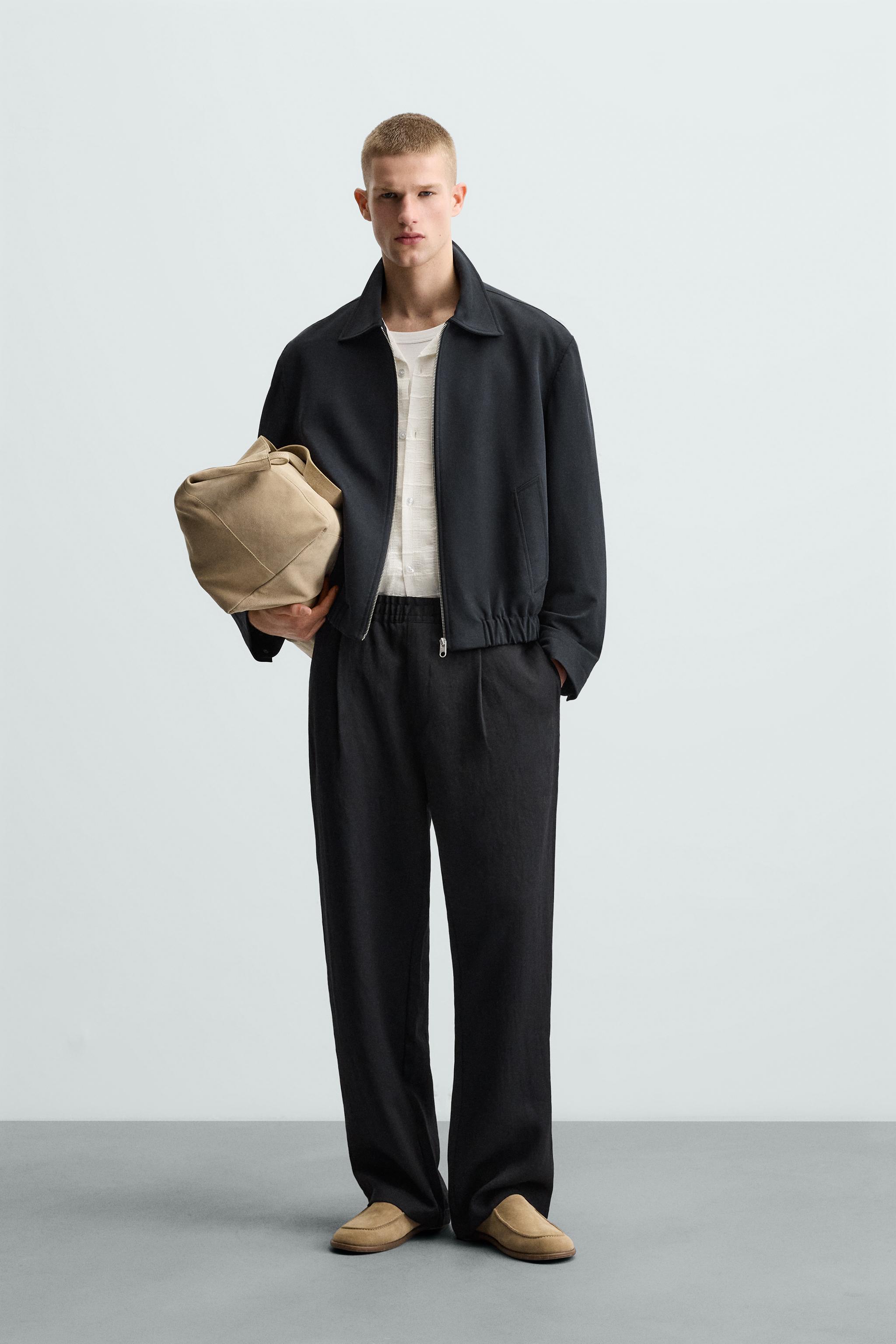 JAQUETA FLUIDA COM ZÍPER - Azul-marinho-escuro | ZARA Brasil