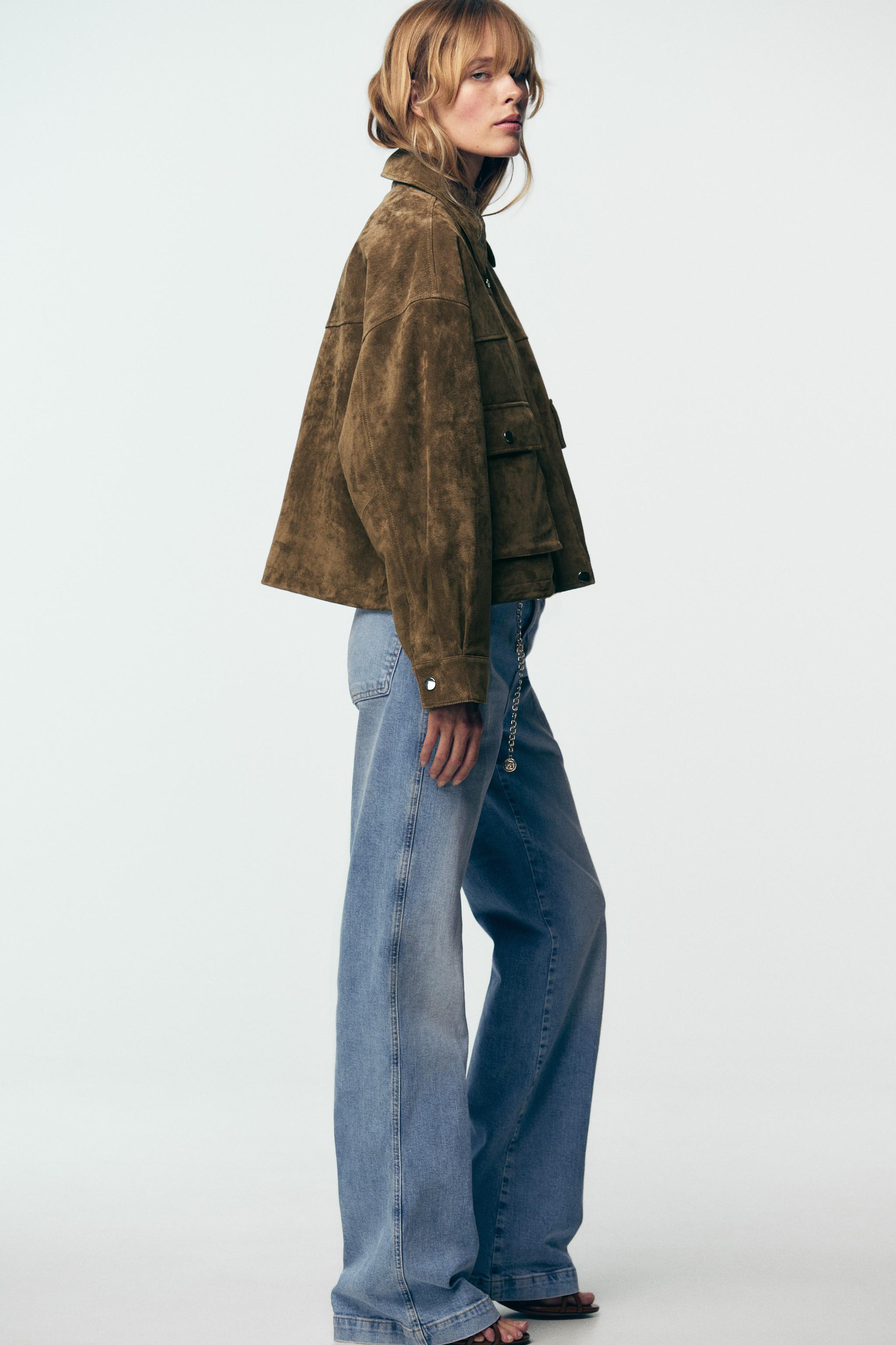 100% LEATHER BOMBER JACKET - Khaki | ZARA United States