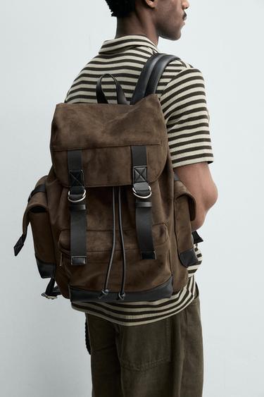 MULTI-POCKET BACKPACK - Brown by Zara - Image 1