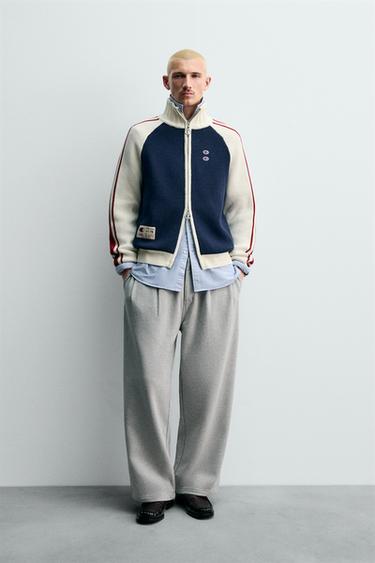 CHAQUETA PUNTO COLOR BLOCK BANDAS CHAMPION ® X ZARA - Marino de Zara - Imagen 0