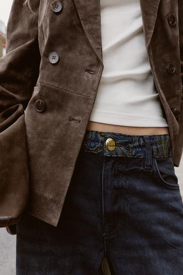 JEAN Z1975 TAILLE MI-HAUTE JACQUARD - Noir de Zara - Image 3
