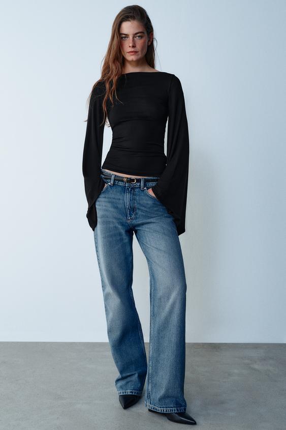 CAPE SLEEVE T-SHIRT - Black by Zara - Image 0