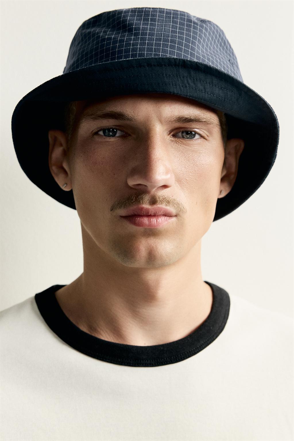 Zara İkitərəfli naxışlı bucket şlyapa
