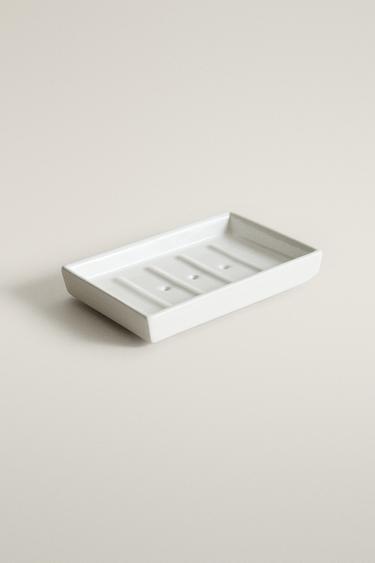 WHITE EARTHENWARE SOAP DISH — White 2