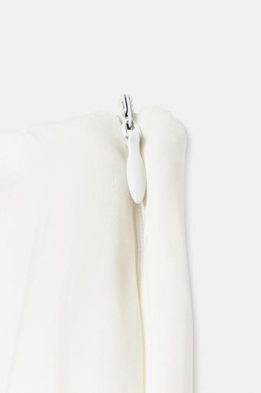 PANTALON SATINÉ ÉVASÉ - Blanc cassé de Zara - Image 9