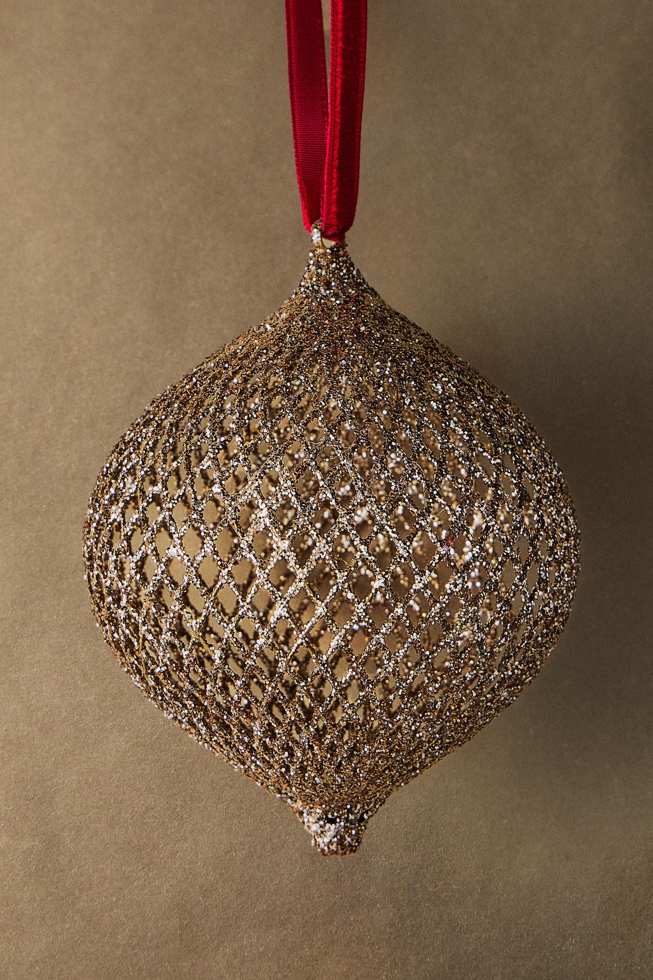 GLITTER MESH CHRISTMAS TREE DECORATION — Golden