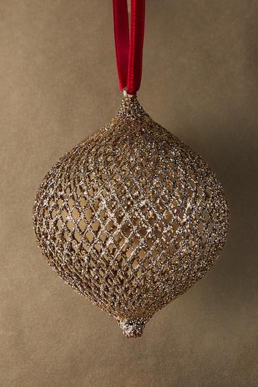 GLITTER MESH CHRISTMAS TREE DECORATION — Golden 1