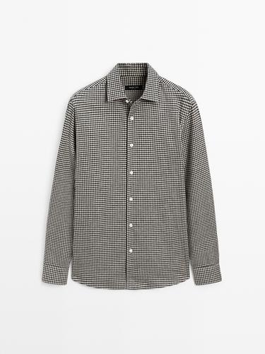 Chemise à carreaux 100 % coton - Vert de Zara