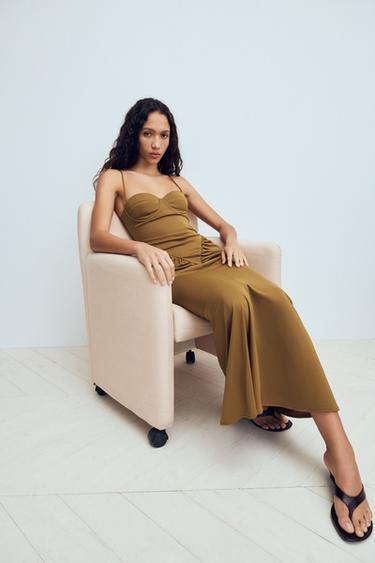CORSETRY-INSPIRED VOLUMINOUS DRESS - Oil by Zara