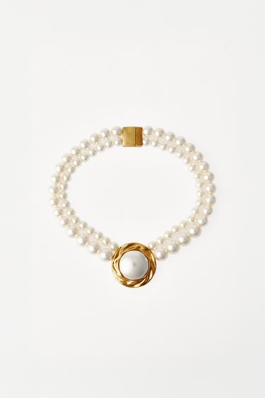 COLLIER DOUBLE PERLES WILLY CHAVARRIA X ZARA - Doré de Zara