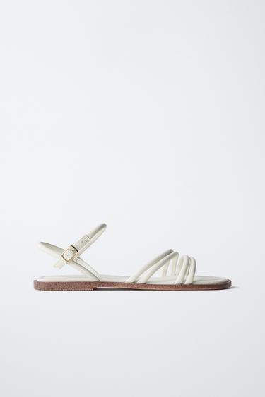 САНДАЛИИ С ТОНКИМИ РЕМЕШКАМИ — Белый от Zara