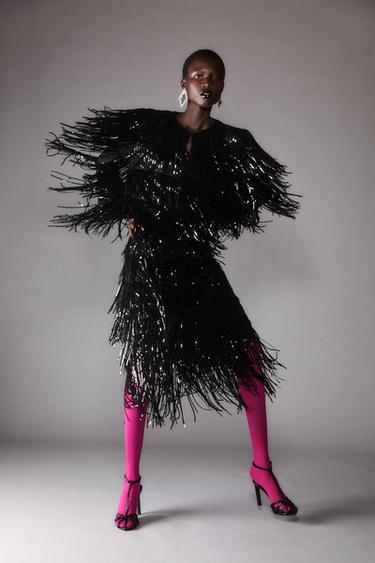 TEXTURED HEELED STRAPPY SANDALS - Black by Zara