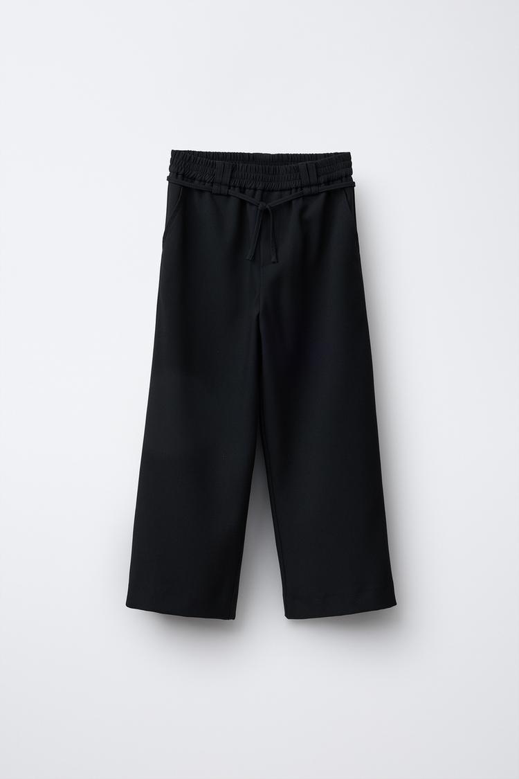 WIDE-LEG SUIT TROUSERS WITH BELT