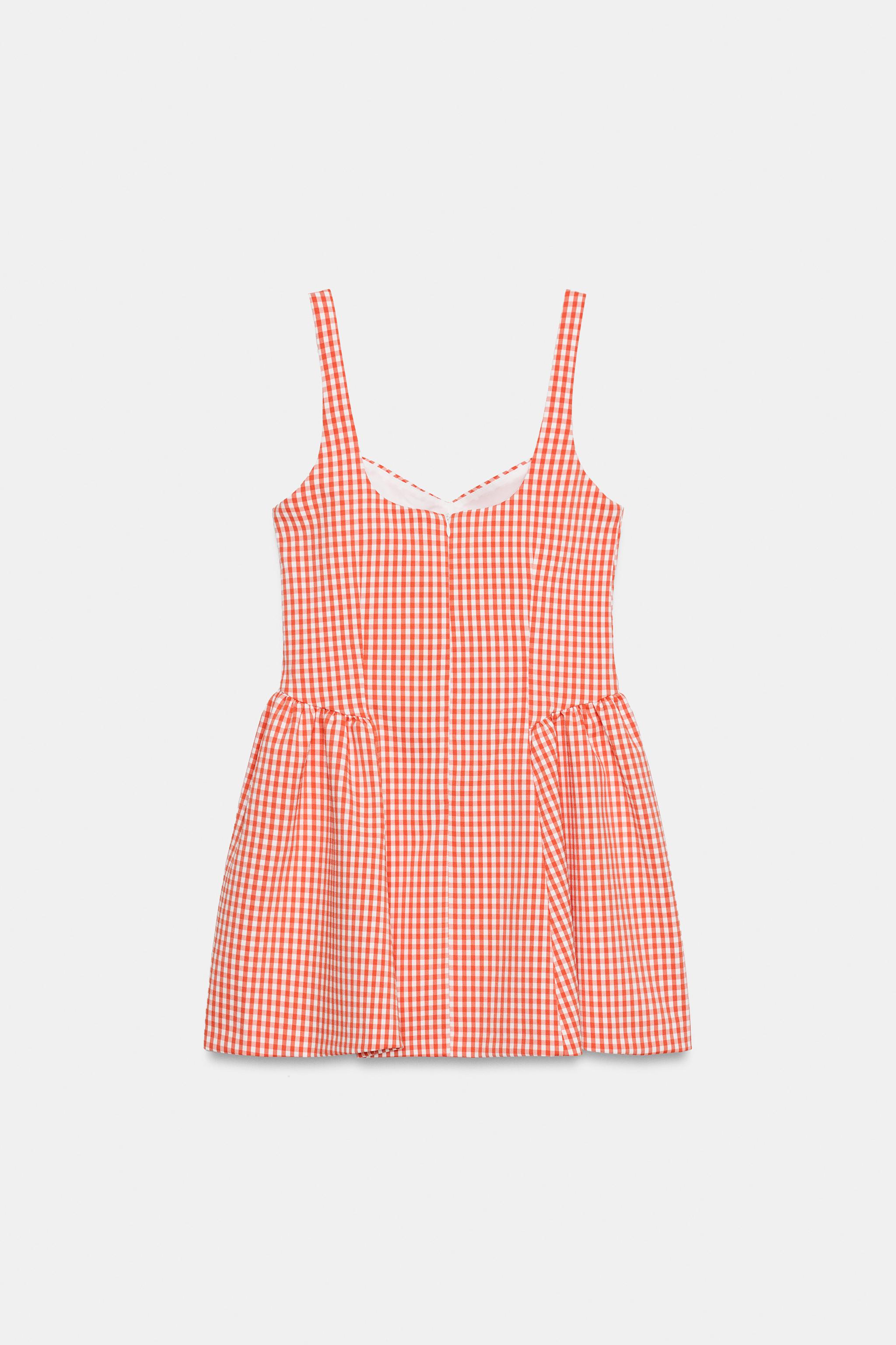 GINGHAM VOLUMINOUS MINI DRESS