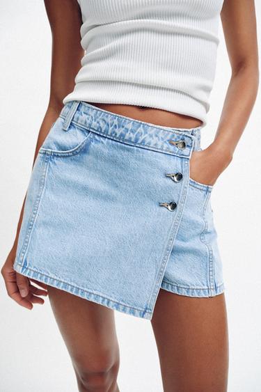 Z1975 WRAP DENIM SKORT - Light blue by Zara - Image 2