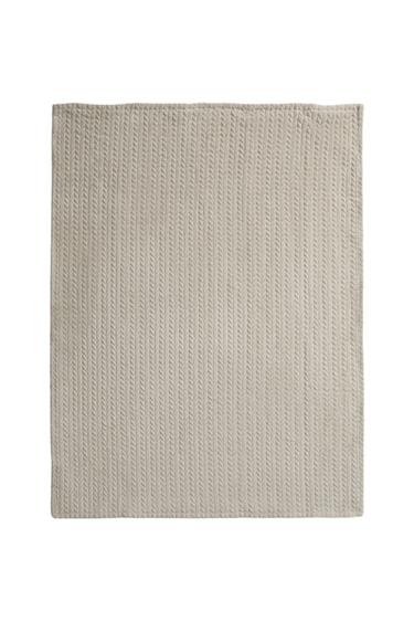 TEXTURED FLEECE BLANKET - Sand by Zara