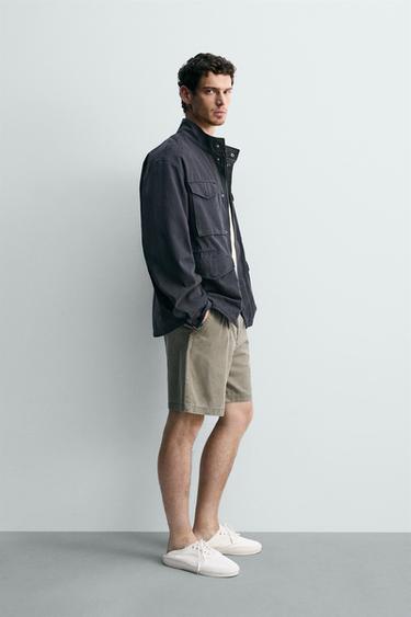 BLOUSON LAVÉ POCHES UTILITY - Bleu marine de Zara - Image 3