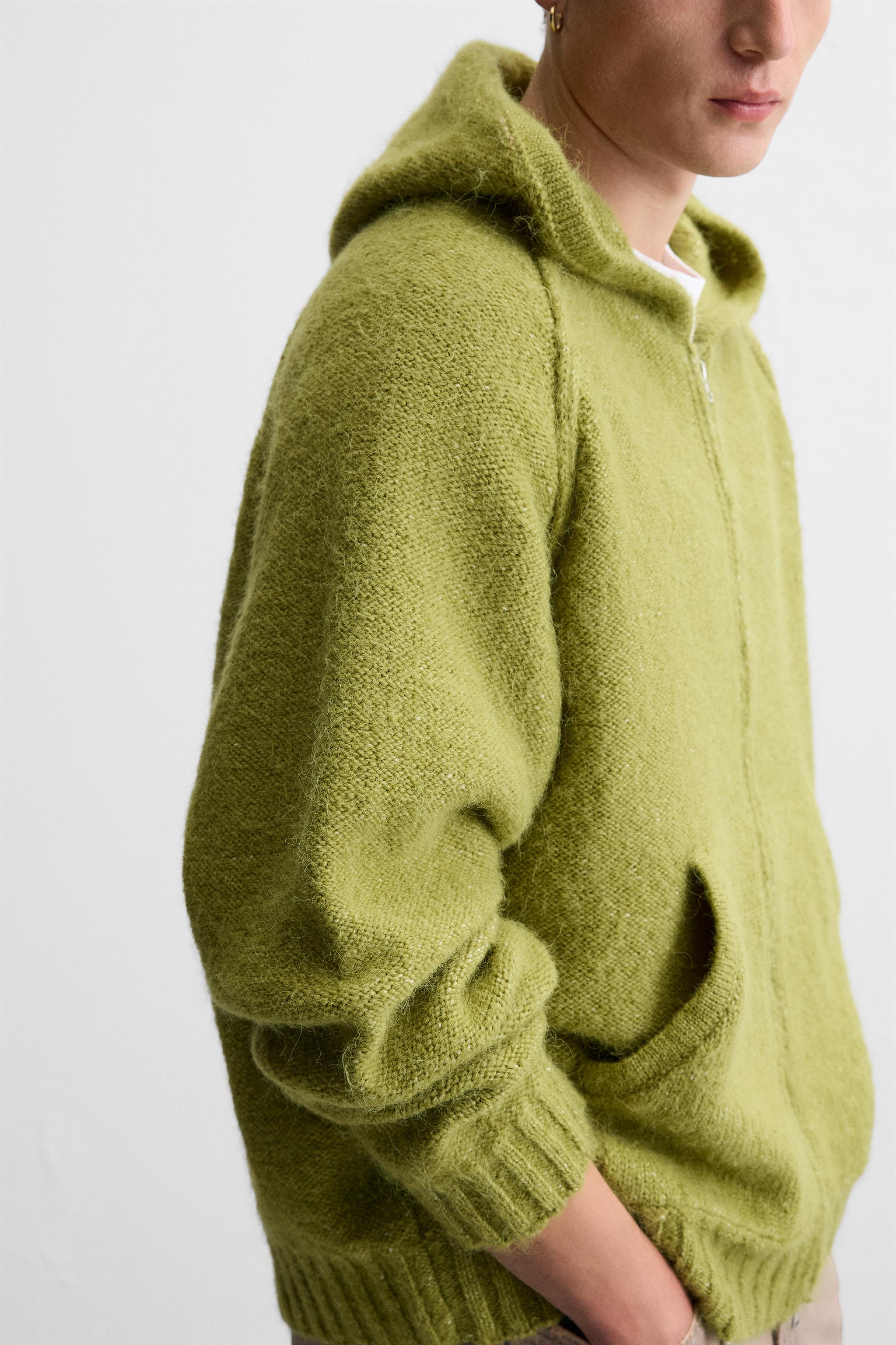 フード付きニットジャケット - ピスタチオ | ZARA Japan / 日本