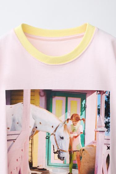 T-SHIRT PHOTO FIFI BRINDACIER © ASTRID LINDGREN COMPANY - Rose pastel de Zara - Image 2