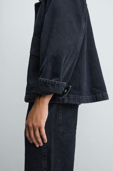 DENIM POCKET JACKET - Dark navy by Zara - Image 6