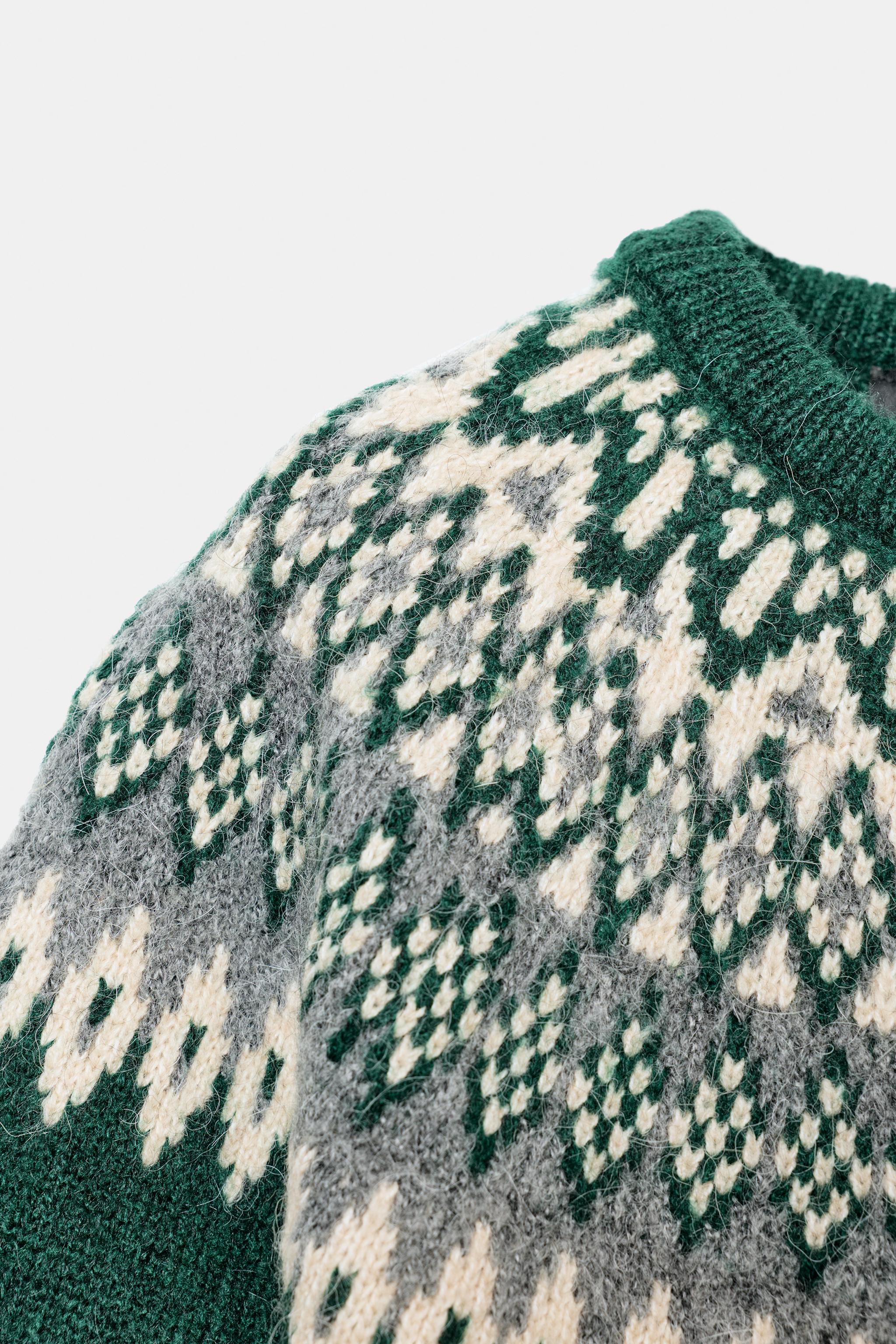 VESTE JACQUARD EN MAILLE À MANCHES COURTES