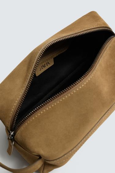 LEATHER TOILETRY BAG - Tobacco Brown by Zara - Image 3