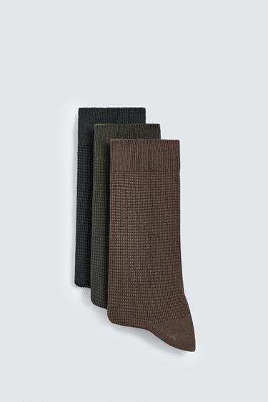 3-PACK OF WAFFLE-KNIT SOCKS - various by Zara