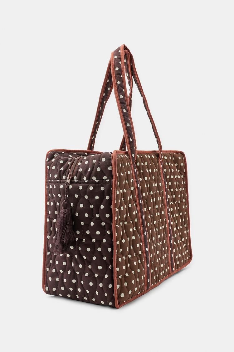 Bolsa acolchada con estampado de lunares 3