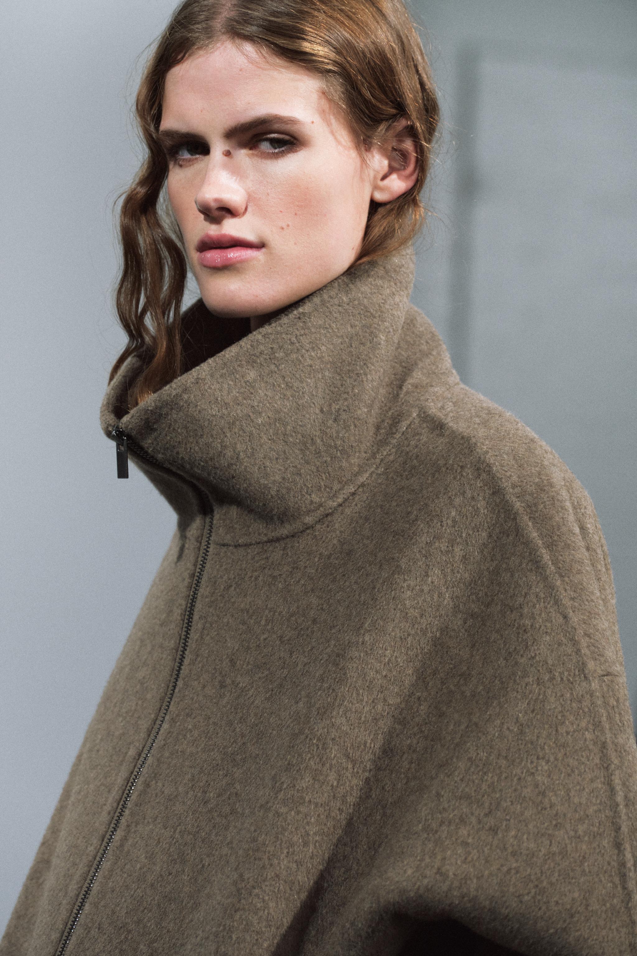 ★タグ付き★ZARA ZW COLLECTION ウール ショートコート M ウールショートコート ZW COLLECTION - ブラウン/モール | ZARA Japan
