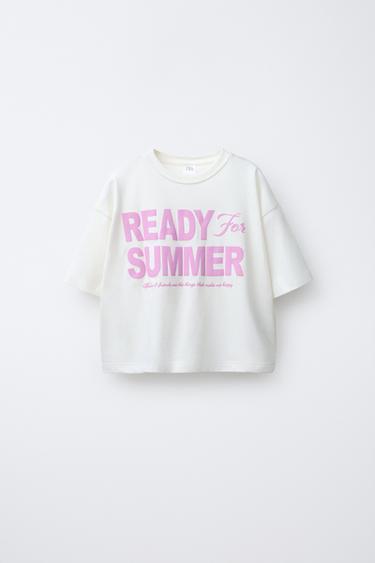 CAMISETA ESTAMPADA TEXTO - Blanco roto de Zara - Imagen 0