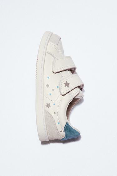 Zara BAREFOOT LEATHER SNEAKERS - White