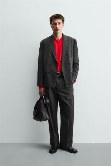 WOOL BLEND SUIT TROUSERS - Dark grey by Zara - Image 0